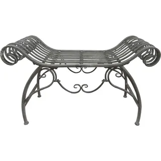 Antike Sitzbank aus Eisen, grau, Gartenbank, Eisenbank - Grau