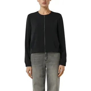 Boleroblazer COMMA, Damen, Gr. 46, schwarz, Web, Obermaterial: 97% Polyester, 3% Elasthan. Futter: 100% Polyester, unifarben, bequem hüftlang, Rundhals, Blazer Boleroblazer, kurz, mit Reißverschluss