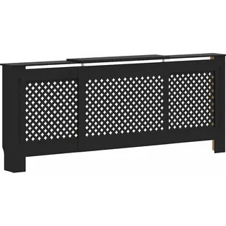 vidaXL MDF Heizkörperverkleidung Schwarz 205 cm - Schwarz
