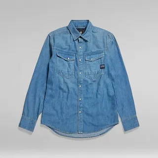 G-Star für Herren. D23616-D252-D891 Dakota Slim Hemd blau (S), Lässig, Baumwolle, Langarm