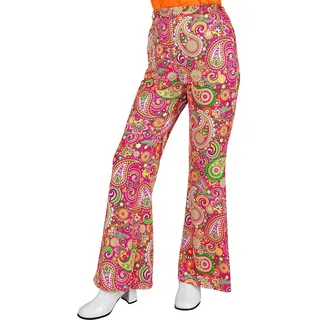 W WIDMANN MILANO Party Fashion - 60er Jahre Schlaghose für Damen, Hippie Hose mit hohem Bund für Karneval