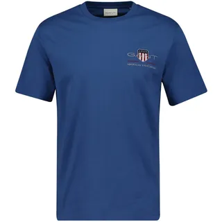 T-Shirt GANT "T-Shirt Regular Archive Shield EMB 1er Pack", Herren, Gr. M, blau (blau (vintage)), Obermaterial: 100% Baumwolle CO., Shirts T-Shirt