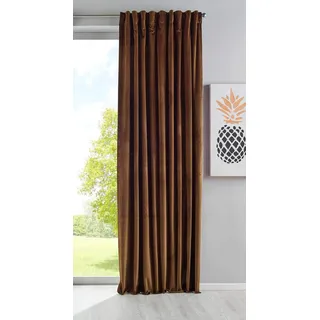 Gardinenbox Verdunkelung Vorhang »Milano« Samt Blickdicht Schlaufenband Tunneldurchzug Blackout Bügelband kürzbar Braun 1 Stück HxB 280x135 cm, 20357