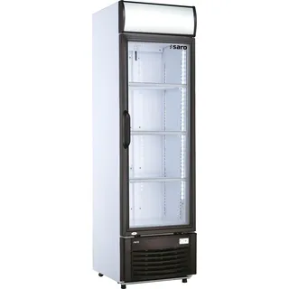 SARO Getränkekühlschrank mit Werbetafel, Modell GTK 282 M - Schwarz, Weiß