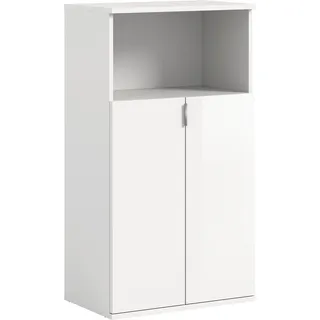 xonox.home Systemmöbel Projekt X Schuhkommode Schuhschrank Schuhaufbewahrung Kommode in weiß Hochglanz, ca. 60x110x37 cm