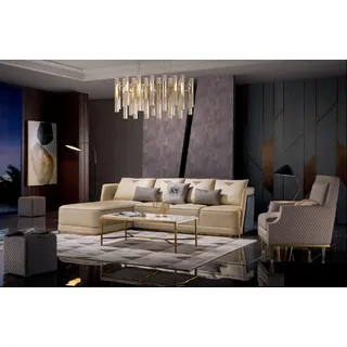 Wohnlandschaft Ecksofa L Form Sessel Set Garnitur Modern Sofa Leder Sitz Ecke