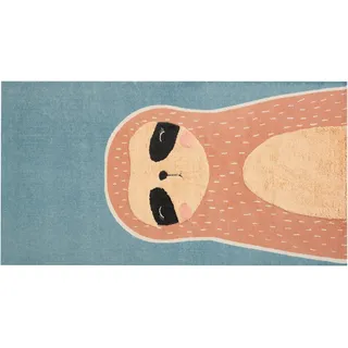 Beliani Kinderteppich Blau 80 x 150 cm Baumwolle