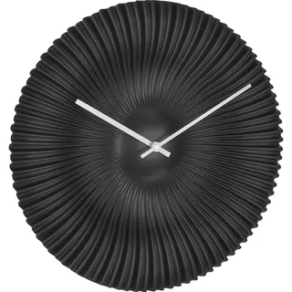 TFA Dostmann Design-Wanduhr Rokoko, 60.3031.01, analog, exklusiv für TFA designt, extravagant, modern, Quarzuhr, schwarz-matt