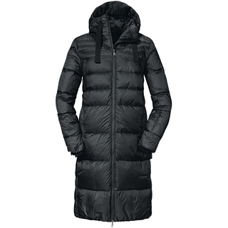 Schöffel Down Coat Kenosha L, wind- und wasserabweisender Daunenmantel mit RDS-zertifizierten Federn, leichte Winter Wanderjacke mit Wärmekragen und Kapuze, black, 34