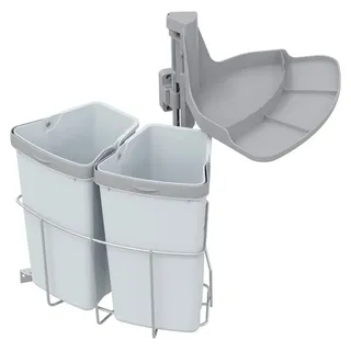 Abfallcenter Nr. 2 Schwenkeimer 2x 9 Liter grau - Grau
