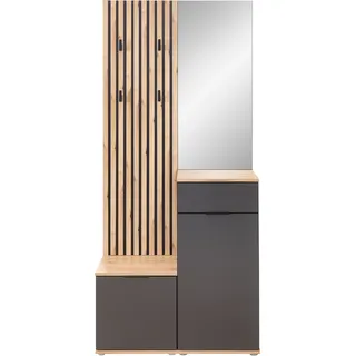 HBZ Garderobenschrank Simple 88 x 195 x 35 cm Schwarz