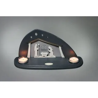 Weigla Teelichthalter »Bethlehem, Mini Schwibbogen,Tischdeko für Weihnachten,Made in Germany« Erzgebirge garantiert, Weihnachtsdeko Innen, Weihnachtsbeleuchtung, braun