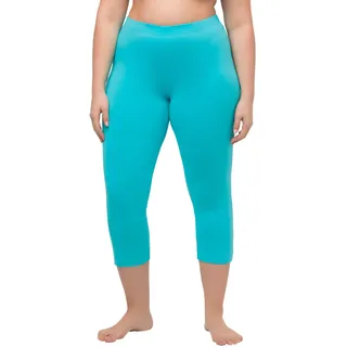 Ulla Popken Damen große Größen Übergrößen Plus Size Caprihose, 7/8-Länge, Elastikbund tiefes Aqua 62+ 574952740-62+