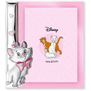 Disney Baby - Die Aristocats - Bilderrahmen aus Silber für Tisch oder Nachttisch mit 3D-Details Katze Minou für das Kinderzimmer des Mädchens, perfekt als Geschenkidee für Taufe oder Geburtstag