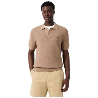 Poloshirt Lacoste classic fit braun gestrickt kurzarm 2 Knöpfe - Braun