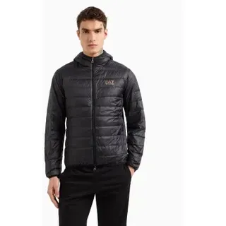 EA7 Unisex. 8NPB24_PNGPZ Faltbare Daunenjacke Core Identity schwarz (5XL), Lässig, Polyamid