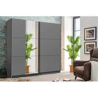INOSIGN Schwebetürenschrank INOSIGN "Sierra Kleiderschrank mit Spiegel Wäscheschrank Garderobe", grau (graphite grau), B:236,5cm H:210cm T:62,5cm, Spanplatte, Schränke, Schwebetürenschrank, Topseller INKLUSIVE Inneneinteilung, FSC-Zertifiziert, OTTOs Choice