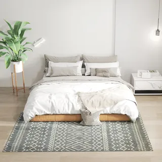 Homcom Teppich Polypropylen Grau , Kunststoff , 120x170 cm , Teppiche und Böden, Teppiche