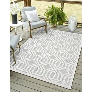 Myflair Haven Outdoor-Teppich 80 x 150 cm Grau/Weiß