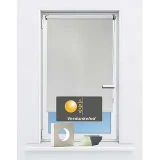 Seitenzugrollo KUTTI "Seitenzugrollo 'Luna', verdunkelnd, Klemmfix, ohne Bohren, Fixmaß" Gr. 8, weiß, B:140cm H:160cm, Polyester, Rollos, Seitenzugrollo, Sichtschutz, Sonnenschutz