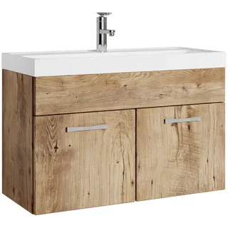 Badplaats Waschbeckenunterschrank Paso 80 x 40 x 55 cm Kastanien Eiche