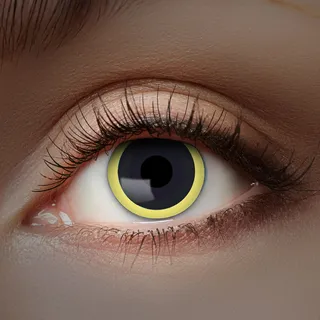 Zoelibat farbige Kontaktlinsen Schwarz ohne Stärke, Flash Eclipse, 1 Paar Linsen für 1 Monate, weiche Monatslinsen für Halloween, Karneval und Fasching