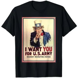 Uncle Sam I Want You For US Army Vintage Poster T-shirt T-Shirt