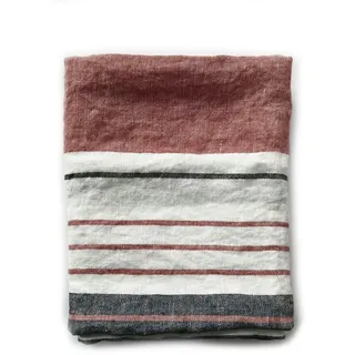 JOWOLLINA Badetuch Saunatuch Strandtuch 100% Leinen Stonewashed Provence (Stripe Clay, 88x140 cm)