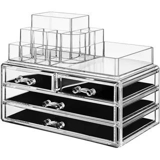 Hansiro Kosmetik-Organizer Juba , Transparent , Kunststoff , 23.5x18.7x14 cm , Badaccessoires, Kosmetikdosen
