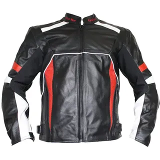 German Wear Lederjacke Motorradjacke herren motorradlederjacke aus Kalbsleder Kombijacke mit Protektoren herausnehmbare & waschbar innenfutter Jacke mit Belüftung gut für Sommer 56 XXL