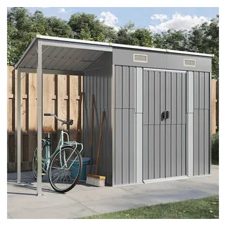 vidaXL Gartenhaus mit Schleppdach 2,77 x 1,07 m Hellgrau