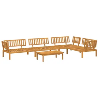 5-tlg. Garten-Sofagarnitur aus Paletten Massivholz Akazie - Braun, Bunt