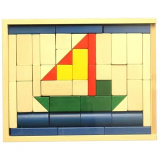 Holzspielzeug Baukasten Schiff BxHxT 28,5x22,5x4,5cm NEU Holzbaukasten