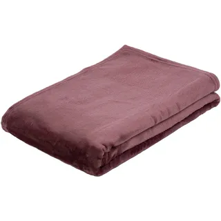 Gözze - Wohn- und Kuscheldecke, Memphis, Hohes Stoffgewicht 300 g/m2, 220 x 240 cm - Beere