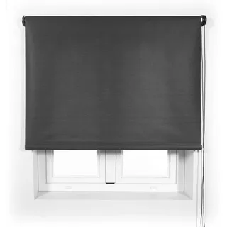 Blindecor Ara Premium | Hochwertiges durchscheinendes glattes Rollo - Anthrazitgrau, 100 x 190 cm (BxH) | Stoffgröße 97 x 185 cm . Rollos premium für fenster