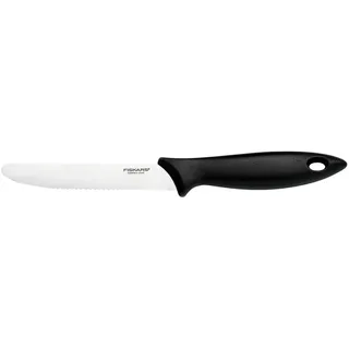 Fiskars Tomatenmesser, Essential, Gesamtlänge: 23 cm, Edelstahl / PP-Kunststoff, Schwarz, 1065569