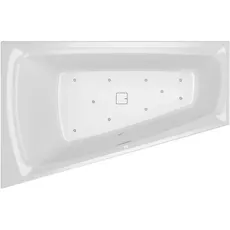 RIHO Still Smart Eck-Badewanne, mit Riho Fall, mit Air-System, Einbau, 170x110x50cm, mit Ab-/Überlaufgarnitur, 240 Liter, 2-Sitzer, weiß, B10, Ausführung: Version rechts, ohne Kopfkissen/Licht