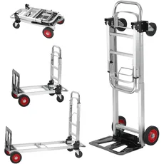 VEVOR 2-in-1 Sackkarre Klappbar 113/181kg Tragfähigkeit Transportkarre Aluminiumlegierung & Kohlenstoffstahl Sackkarre ⇋ Plattformwagen Trolley für Lade- & Transportaufgaben im Innen- & Außenbereich