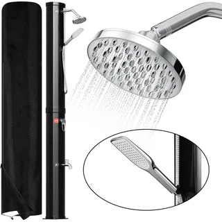 SWANEW Solardusche mit Fußdusche Brause Gartendusche Garten Aussendusche 40L (mit Schutzabdeckung) - Schwarz