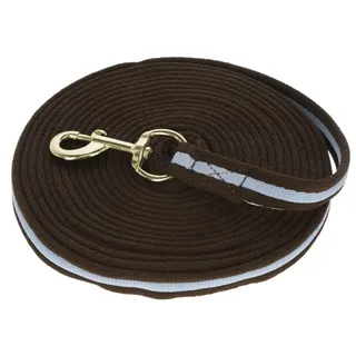 Covalliero Longierleine Softlonge, 8m, braun/hellblau, Mischgewebe, Pferde, Drehkarabiner, mit Handschlaufe