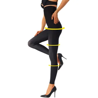 LASCANA Highwaist Leggings "glatter Stoff, leichter Formeffekt" mit leichtem Shaping Effekt, Loungewear, schwarz