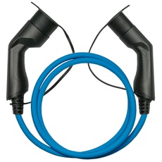 Bild von E-Auto-Ladekabel Mode 3, Typ 2 Stecker an Buchse, 16 A, 5 m, blau