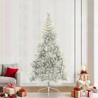 Best Möbel Künstlicher vorbeleuchteter Weihnachtsbaum Silber 240 cm PET - Künstliche Weihnachtsbäume Cloris Neu5221502 2parcel - Silber