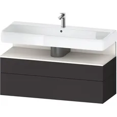 Duravit Qatego Waschtischunterbau, 1 Auszug und 1 Schublade, 1190x470x590mm, Nische Weiß Supermatt, QA4396084, Farbe: Graphit Supermatt/mit Nischenbeleuchtung