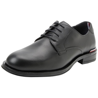 Tommy Hilfiger Herren Derby Schuh Core aus Leder, Schwarz (Black), 44