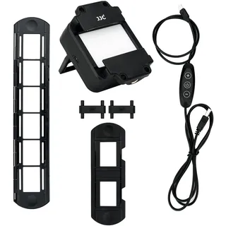 JJC Dia und Film Remake, Mit 1 x 35mm Diahalterung, 1 Streifen Filmhalter und LED Licht, 10 Stufen 6500K LED Lichtset für Negativkopien, Kamerawiederherstellung von Film zu Digitalfoto