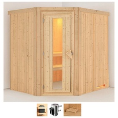 Bild Sauna »Laila«, (Set), 3,6-kW-Plug & Play Ofen mit integrierter Steuerung beige