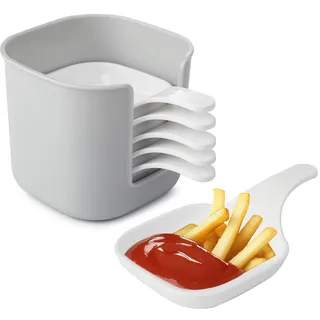 Jogoico 6er Set Stapelbare Dip-Schälchen mit Griff – Praktische Mini-Saucenschalen für Soßen, Snacks, Früchte & Gewürze Ideal für Party, Grill, Fondue & Küche