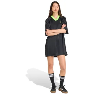 Adidas Originals Adicolor Football Jacquard Oversize Kleid - Black / Signal Green - L