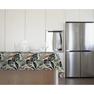GEMITEX Amazon Jungle 4162 Traditionelle Plüsch-Tischdecke, wasserdicht und schmutzabweisend, ideal für quadratische und runde Tische für 4 Personen, 140 x 140 cm, hergestellt in Italien, mit Overlock